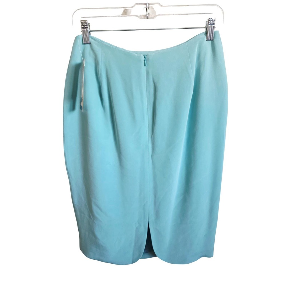 Rena Rowan 10 Vintage 100% Silk Pencil Skirt Aqua Blue South Beach NWT - Picture 5 of 15